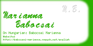 marianna babocsai business card